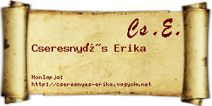 Cseresnyés Erika névjegykártya