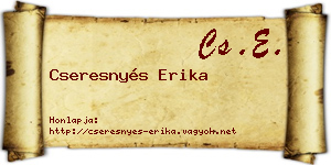 Cseresnyés Erika névjegykártya